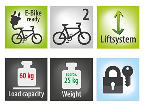 Eufab 11535 portabicicletas Bike Lift para Enganche del Remolque