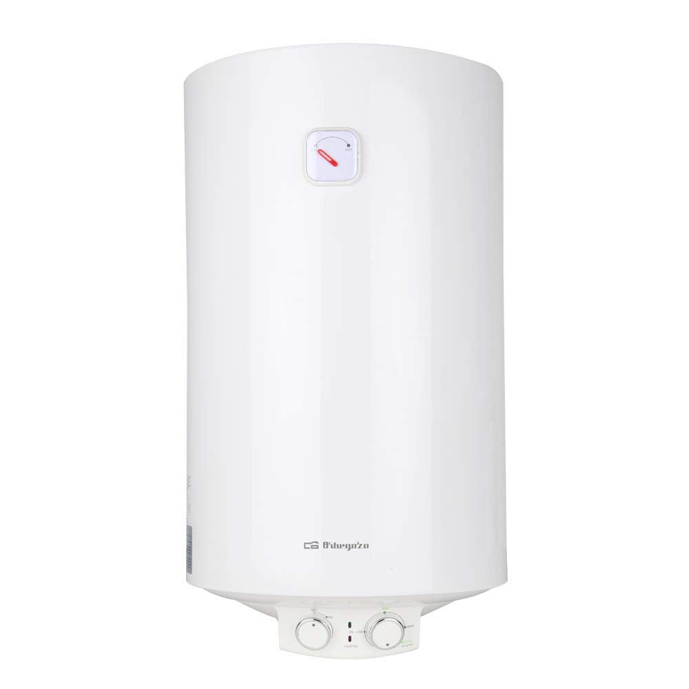 Orbegozo TRM 84 Termo eléctrico 80 litros, Modo ECO, Tanque esmaltado vitrificado, Termostato regulable, 1500 W de potencia, Negro