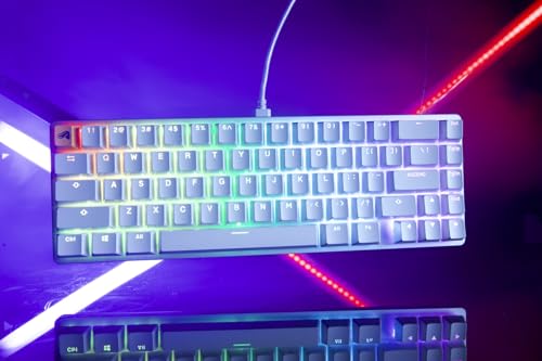 Glorious Gaming GMMK 2 Compact 65% - Teclado gaming mecánico, compacto TKL 65%, carcasa de aluminio, personalizable, keycaps dobles, switches Fox, RGB, distribuciones QWERTY estadounidense - Blanco