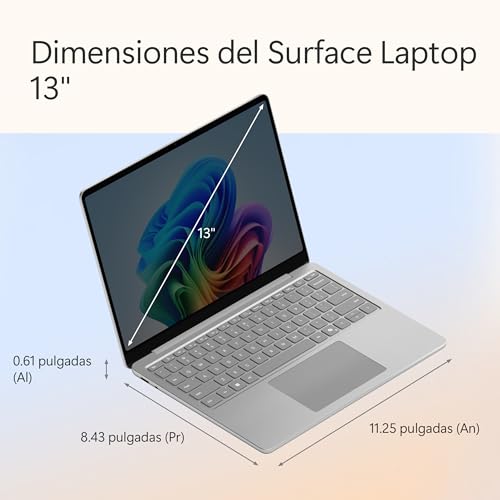 Microsoft Surface Laptop | Copilot+ PC | Pantalla táctil LCD 13'' | Snapdragon X Plus | 16GB RAM | Almacenamiento de 256GB | Último Modelo | Platino