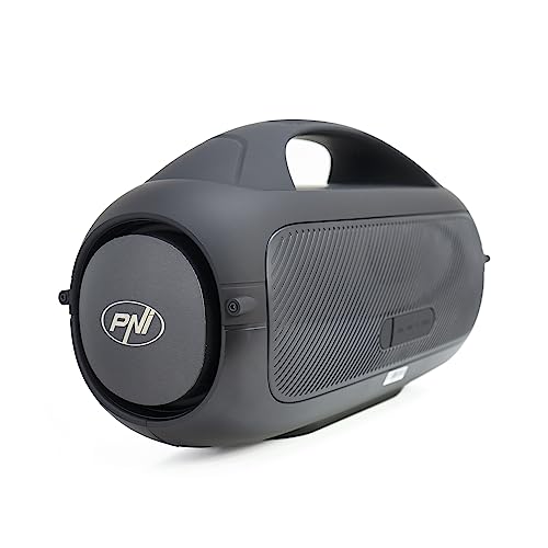 PNI Set de 2 Altavoces portátiles FunBox BT600, emparejamiento Mediante Bluetooth con función de Sonido estéreo, 65W, IPX4