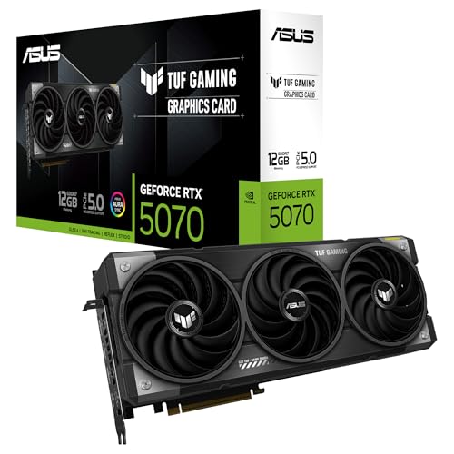 ASUS TUF Gaming GeForce RTX 5070 12GB GDDR7 - Tarjeta gráfica Gaming (PCIe 5.0, HDMI/DP 2.1, 3.125 Ranuras, componentes de Grado Militar, Revestimiento PCB, Ventiladores axial-Tech)