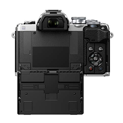 Kit de cámara del Sistema Micro Four Thirds Olympus OM-D E-M10 Mark IV, Sensor de 20 Mpx, Visor electrónico, vídeo 4K, Wi-Fi, Plata, Incluye el M.Zuiko Digital ED 14-42mm F3.5-5.6 EZ Pancake Plata