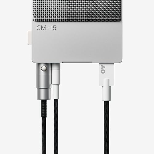 Teenage Engineering CM-15 Micrófono de Condensador de Estudio Portátil, Carga USB-C, Batería de 10 Horas, Salida de Línea Mini Jack de 3,5 mm, Alimentación Fantasma de 48V, Interruptor de Ganancia