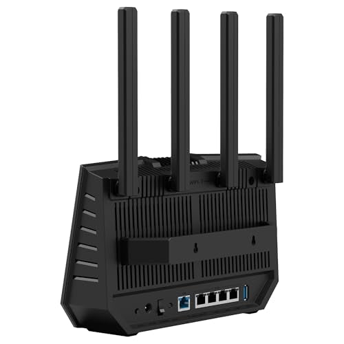 ASUS RT-BE92U - Router WiFi 7 tribanda BE9700, Compatible con 320 MHz y 4096-QAM, Funcionamiento multienlace (MLO), detección AI WAN, AiMesh, Seguridad de Red y Funciones VPN, Smart Home Master