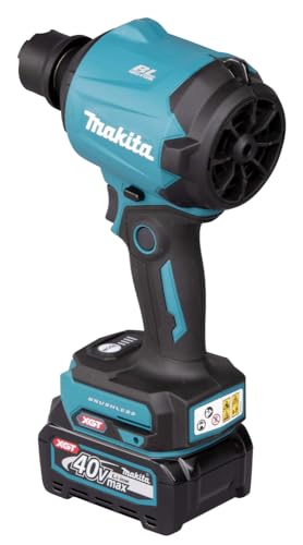 Makita AS001GA102 - Soplador de batería (40 V, máx. 2,0 Ah, 1 batería + Cargador en Bolsa de Transporte), Color Azul