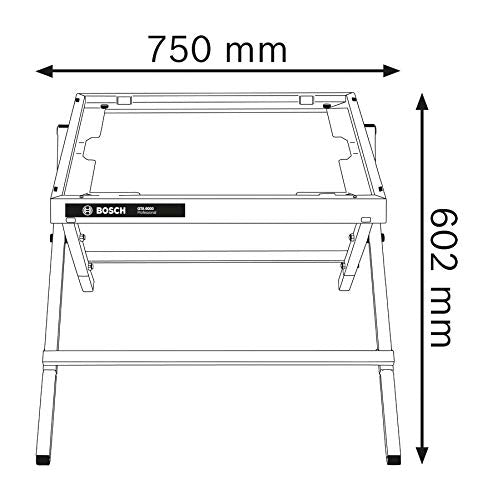 Bosch Professional mesa de transporte y trabajo GTA 6000 (750 mm de longitud, 602 de altura) apta para GTS 10 XC