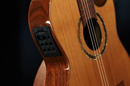 ORTEGA Ben Woods Signature Guitar Clavijero invertido Nylon 6 Cuerdas y funda Ben Woods Fishman-ORTEGA Clasica Blend System con salida XLRFLAMETAL-TWO
