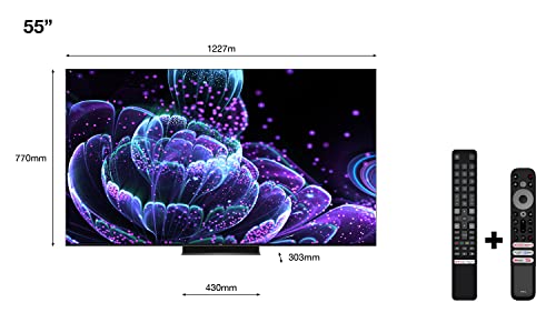 TCL 55C839 QLED Mini LED - Smart TV 55" con 4K Ultra HD, Google TV con Sonido Onkyo, 144Hz Motion Clarity, Google Assistant Incorporado & Compatible con Alexa, 2022.