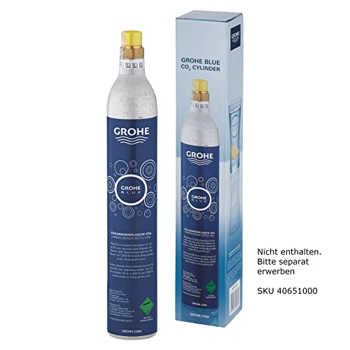 GROHE Blue Home - Grifo monomando de fregadero con función filtro de agua, caño en L, sin gas, con poco gas y con gas