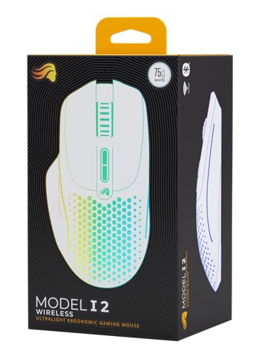 Glorious Gaming Model I 2 Wireless Ratón gaming inalámbrico - Híbrido 2,4 GHz y Bluetooth, superligero, 9 botones (2 intercambiables), RGB, gran batería, MMO/MOBA/FPS, reposapulgares lateral - Blanco