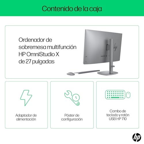 HP Pavilion 27-ca2002ss Todo en uno - Ordenador de 27" Full HD (Intel Core i7-13700T, 16GB RAM, 1TB SSD, Gráficos NVIDIA GeForce RTX 3050, Windows 11 Home) Plata y Blanco