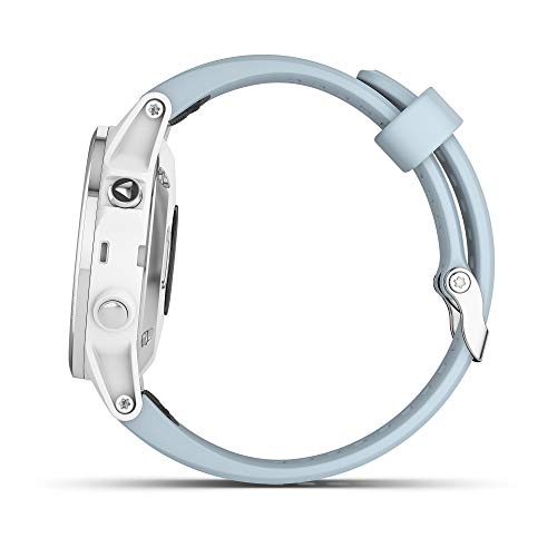 Garmin, Fenix 5S Plus - Reloj GPS multideporte, Unisex adulto, Azul (Celeste), 42 mm