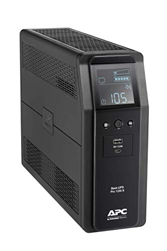 APC – Back UPS PRO by Schneider Electric - BR1200SI - UPS 1200VA (8 salidas IEC, Interfaz LCD, salida de onda senoidal pura)