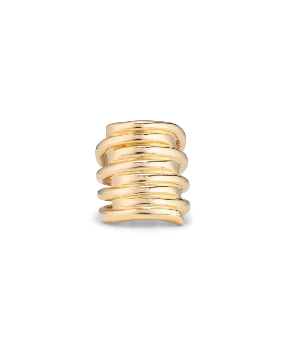UNO de 50 | Anillo con Acabao Irregular | Crea Efecto Apliado | Bañado en Oro de 18k | Talla 15 | Joya Artesanal | Hecho en España