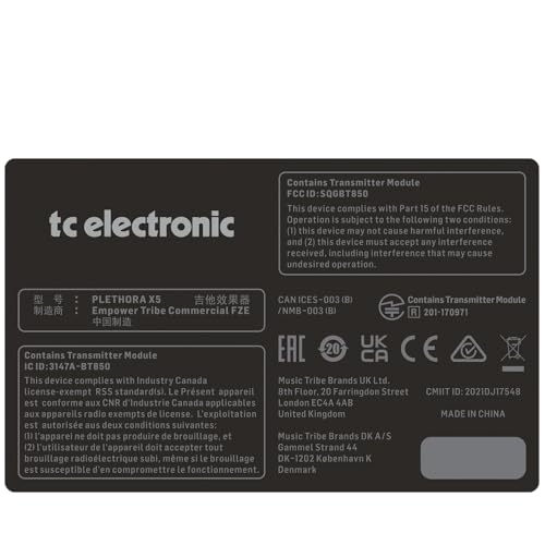 Pedalera TC Electronic PLETHORA X5 TonePrint Cargada con todos tus FX favoritos y 5 pedales MASH