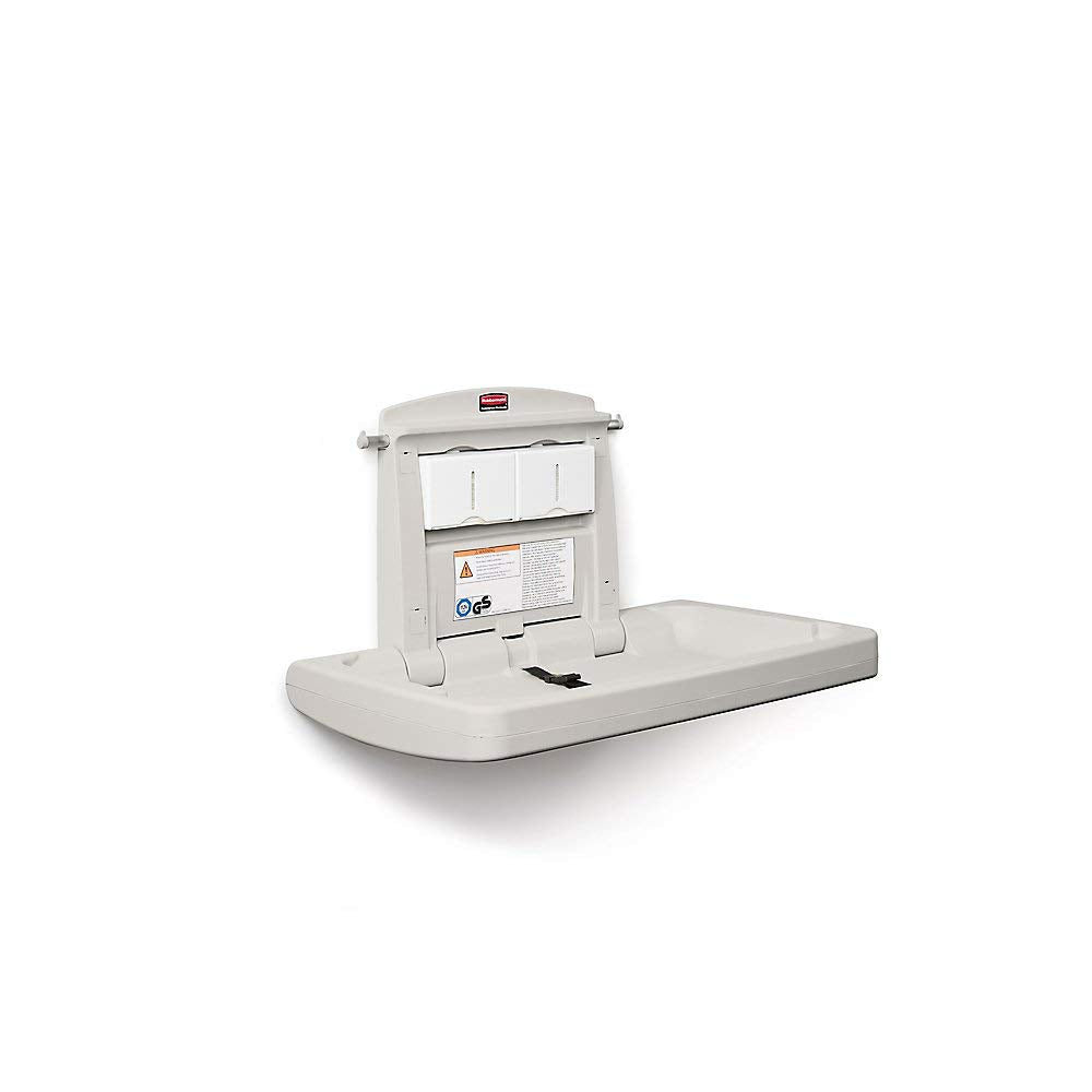 Rubbermaid FG781888LPLAT Cambia Pañales de Pared Horizontal, Plástico, Gris, 54.61 cm x 84.45 cm x 10.16 cm