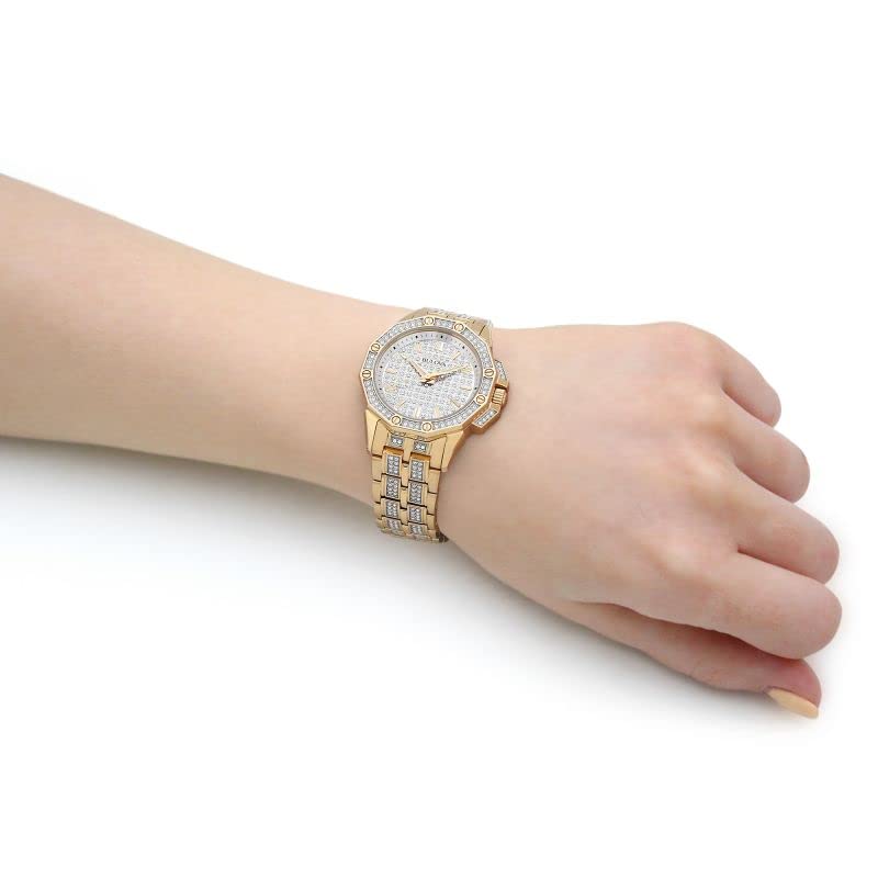 Bulova Reloj Analógico para Mujer de Cuarzo con Correa en Acero Inoxidable 98L302