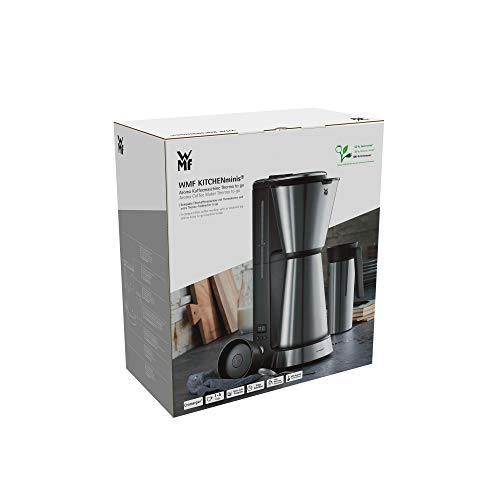 WMF Kitchenminis - Cafetera Aroma de goteo con termo, cafetera de filtro para hasta 5 tazas de café, vaso térmico 350 ml, programa antical, indicador agua, display digital, filtro extraible, 760 W
