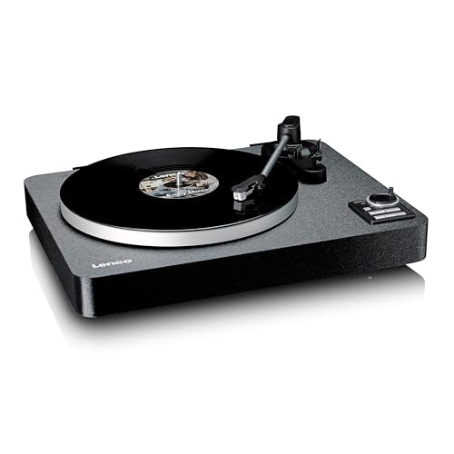 Lenco LBTA-165BK Tocadiscos Totalmente automático - Bluetooth 5.3 - Carcasa de Madera - Platos de Metal y Pastilla AT3600L - Arranque automático y Retorno automático - 2 velocidades (33/45 RPM) -