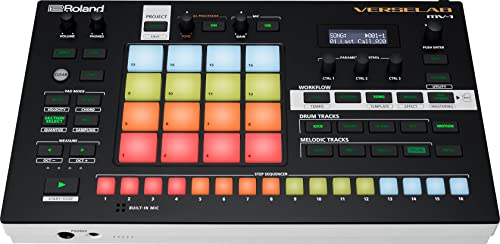 Roland VERSELAB MV-1, estudio de producción de canciones profesional con sonidos ZEN-Core para compositores y cantantes. Pads 4x4 y secuenciador por pasos TR-REC para baterías