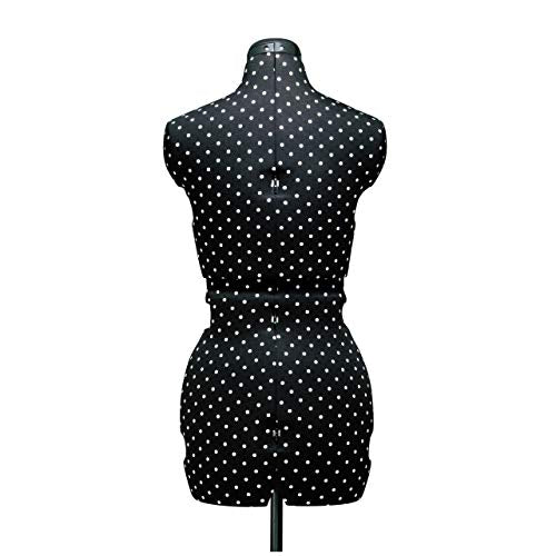 Prym 611752 Prymadonna Polka Dots-Busto de Sastre, Talla S, Negro con Puntos Blancos, Size S (36-42)
