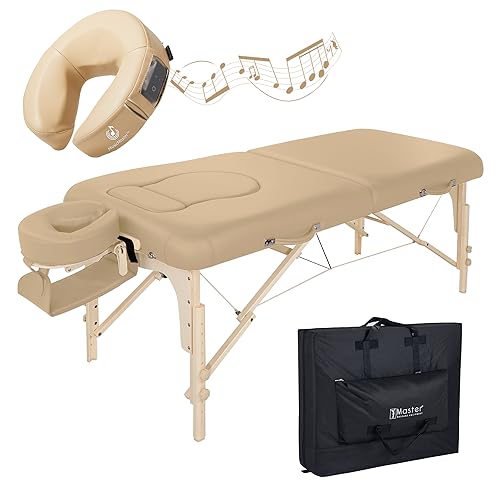 Master Massage Tumbona móvil para Maternidad, Camilla de Masaje, Cuello en el Pecho, con Cubierta Acolchada, Color Beige, 71 cm