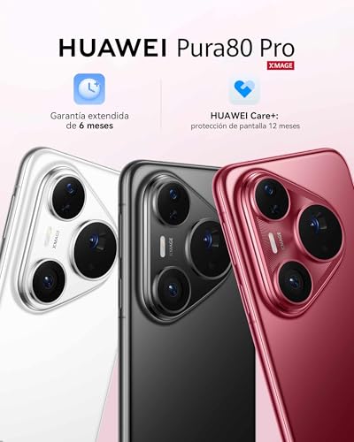 HUAWEI Pura 80 Pro Smartphone Móvil, 12 GB+512 GB, Ultra Chroma con Sensor de 1 Pulgada, Cámara Teleobjetivo Macro con Ultrailuminación, Cancelación de Ruido Mediante IA, 5170 mAh, Negro