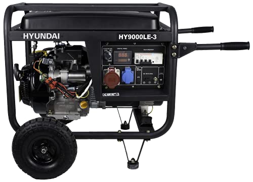 Hyundai HY-HY9000LEK-3 (Trifá.) - Generador gasolina serie pro 3.000 rpm, Negro