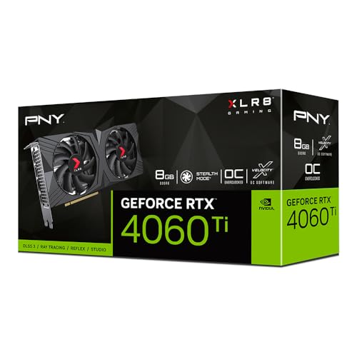 PNY Tarjeta Grafica GeForce RTX™ 4060 Ti 8GB XLR8 Gaming Verto Overclocked Dual Fan DLSS 3