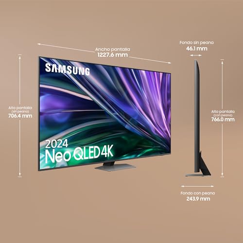 SAMSUNG TV 55 Pulgadas Neo QLED QN85D 4K Mini LED con Resolución 4K Mejorada, Procesador NQ4 AI Gen2 con Inteligencia Artificial, Dolby Atmos, Q-Symphony y EyeComfort Mode