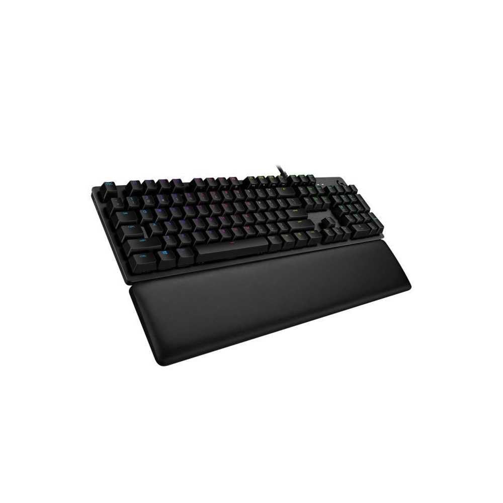 Logitech G 513 Teclado mecánico para Juegos, GX-Brown, interruptores táctiles, iluminación RGB, Bucle USB, reposamuñecas con Espuma de Memoria, Carcasa de Aluminio, diseño francés AZERTY, Color Negro