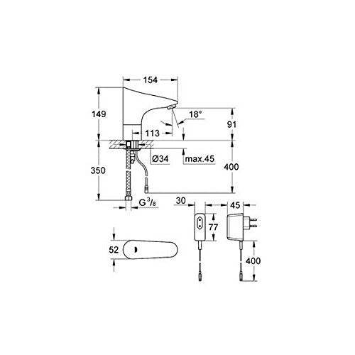 Grohe Europlus - Grifo de baño Ref. 36016001, argent