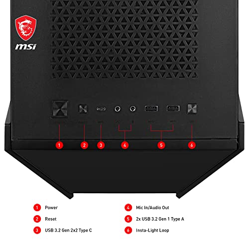 MSI Meg Prospect 700R - Carcasa para PC de Torre Media, Capacidad E-ATX, Pantalla táctil IPS, Panel Lateral Modular, 4 Ventiladores ARGB de 140 mm, Puertas batientes Izquierda/Derecha, 4 filtros de