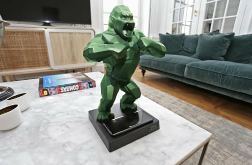 ORLINSKI Altavoz Bluetooth Kong Kaki Mat, 2 Altavoces de 8W, Cargador Inalámbrico, Estuche de Viaje + Casco de coleccionista de Plata