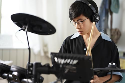 Yamaha DTX402KRL Kit de batería electrónica - New Version, 10 kits, 415 sonidos, 2 lecciones online, efectos acústicos y sonidos electrónicos, 10 funciones de entrenamiento, Negro