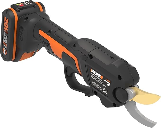 WORX Tijera de poda a batería 20V WORX Nitro | Powershare | WG330E | Incluye 1 batería 2Ah y cargador | Cuchillas de alta resistencia con capacidad de 25mm de corte | Interruptor de seguridad | Ligera