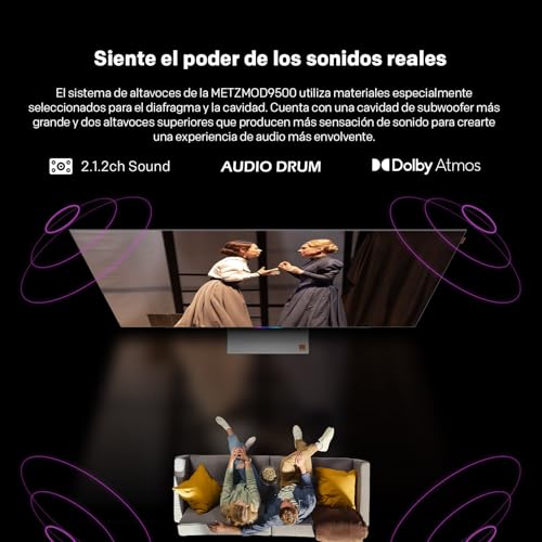 Metz Smart TV 42" 4K OLED, 42MOD9500Z 120Hz Google TV con Dolby Vision IQ, Dolby Atmos, Chameleon Extreme 3.0, HDR 10+, Sonido 2.1.2ch, Sensor de Movimiento Eye Care TV, DVB-T/-T2/-C/-S/-S2, Ci+