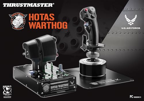 Thrustmaster Hotas Warthog - Doble acelerador y joystick con tecnología H.E.A.R.T HallEffect AccuRate para PC