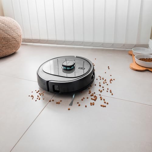 Cecotec Robot Aspirador Conga 9590 Spin Revolution Ultra Power Navegación Láser Inteligente, 10.000 Pa, Máx 240 min autonomía, Mopas giratorias. Cepillo de Silicona, Óptimo para Pelo de Mascotas