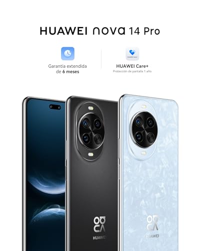 HUAWEI Nova 14 Pro Smartphone Móvil, Cámara Ultra Chroma, Cámara Frontal Doble para Retratos Ultra 50MP, IA Control de Gestos, 100W Supercharge Turbo, Impecable Pantalla de Cuatro Curvas 6,78", Negro
