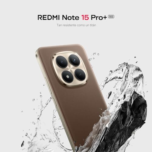 XIAOMI REDMI Note 15 Pro+ 5G - Smartphone de 8+256GB, Pantalla AMOLED 6,83" 1.5K AMOLED, Snapdragon 7s Gen 4, cámara de 200 MP, Hypercharge 100W, Cargador no Incluido, café Moca (Versión ES)