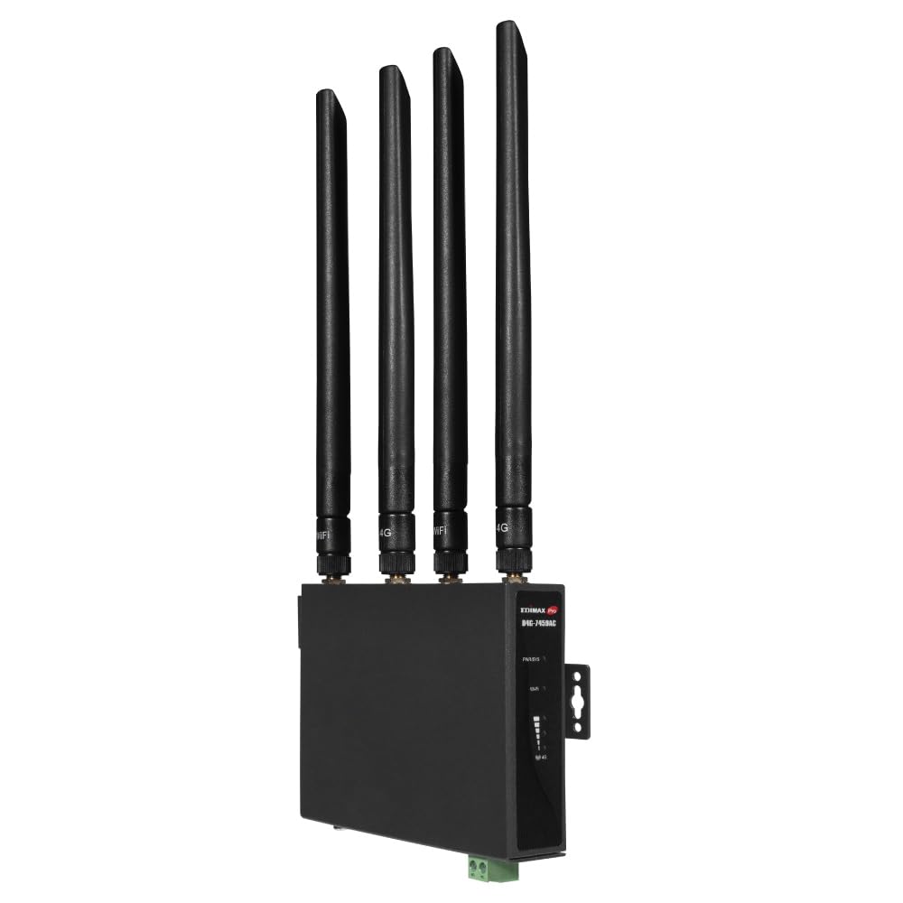 Edimax D4G-7459AC - Industrial 4G LTE AC1200 Wi-Fi 5 DIN Rail Router