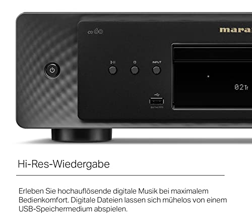 Marantz CD60 - Reproductor de CD HiFi con Audio Hi-Res, convertidor Digital/analógico, Circuito Marantz HDAM, Amplificador de Auriculares