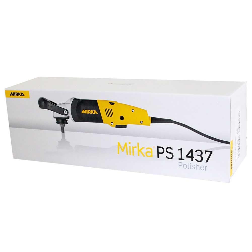 Mirka PS 1437 / Pulidora eléctrica / Ø 77mm, Ø 125mm,Ø 135mm, Ø 150mm / 1.100 - 3.700 rpm / 4m de cable eléctrico / rosca M14 / incluye mango / 8991300111