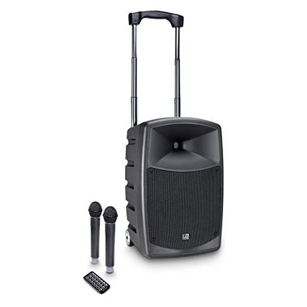 LD SYSTEMS ROADBUDDY 10 HHD 2 - Altavoz Bluetooth alimentado por batería con mezclador y 2 micrófonos inalámbricos