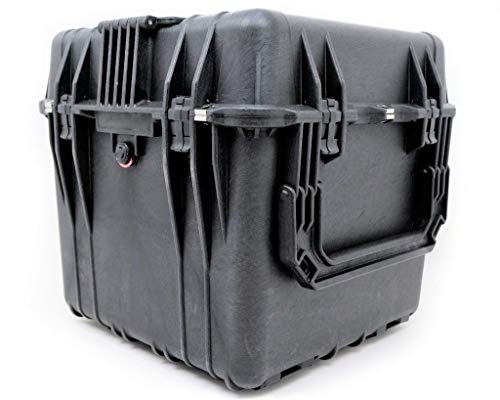 Peli 0340 contenedor de Transporte Profundo con Asas Laterales, asa retráctil y Ruedas robustas, IP67 estanco, 96L de Capacidad, Fabricado en EE.UU., con Espuma Personalizable, Color Negro