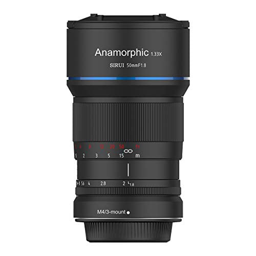 SIRUI Lente Anamórfica F1.8 de 50mm con Montura M4/3 para Montaje Micro APS-C, Lente de M43 para Olympus y Panasonic - SR-MEK7M