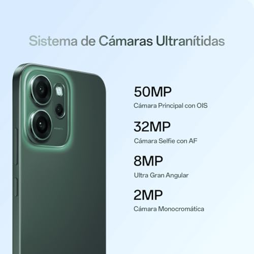 OPPO Reno14 FS 5G – Smartphone Libre con IA, 12GB RAM + 512GB, Cámara Triple 50MP, Batería 6000mAh, Carga Rápida 45W, Pantalla AMOLED 120Hz, IP69, Dual SIM, Android, Versión Española - Luminous Green