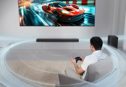 TCL Barra de Sonido Q75H con tecnología RayDanz de 5.1.2ch Dolby Atmos & DTS:X con subwoofer inalámbrico Compatible con HDMI 2.1 y BT 5.3